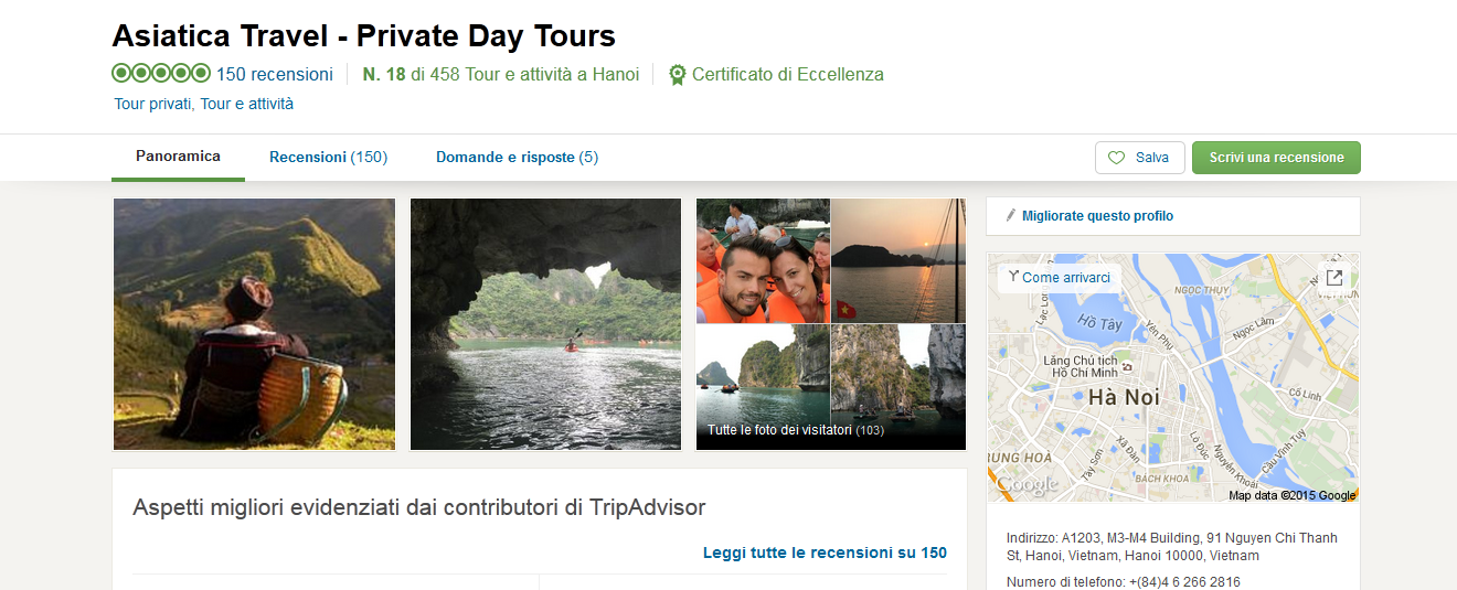 Certificato di Eccellenza 2015 20 di TripAdvisor